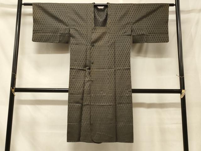長閑やかさ屋御召しもの＃道行厚地の外套 雨厚地の外套 単衣 菱文 ロング丈 正絹 珠玉 CABF8865インチ