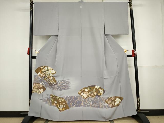 平和屋着物●豪華色留袖 駒刺繍 地紙草花文 暈し染め 金彩 ますいわ屋扱い 正絹 逸品 AABJ8626cs|平和屋