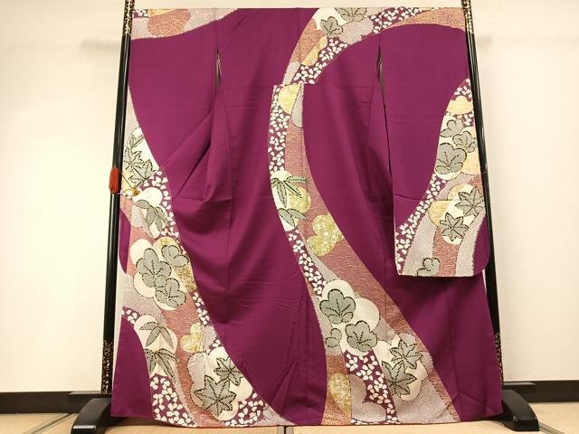 平和屋着物●豪華振袖　舞花文　金彩　正絹　逸品　AABI1615fy｜平和屋