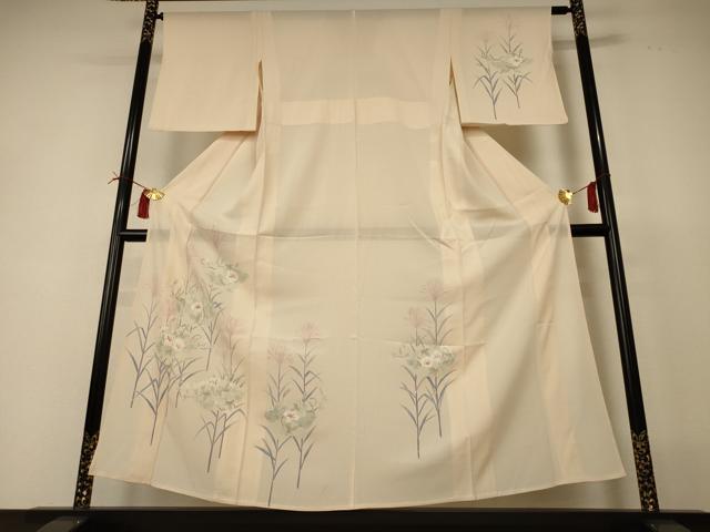 長閑やかさ屋御召しもの＊夏物 短い訪問着 絽 墨付き 西洋紙被子植物文 西武百貨店取りまわし 正絹 珠玉 AABI4734jd