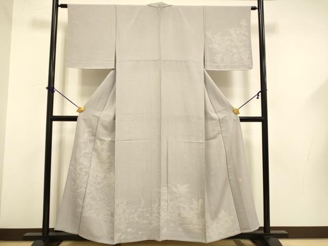 長閑やかさ屋御召しもの▽言い慣わし芸術師 服部光擴 短い訪問着 単衣 立波見晴らし花文 正絹 珠玉 未当て嵌める DABF5599du
