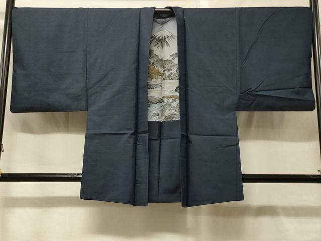 長閑やかさ屋お召しもの＃成人男性 発祥地大島紬 羽織 透かし彫り柄 正絹 珠玉 CABG8017インチ