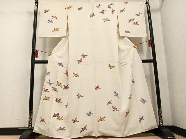 平和屋着物●訪問着　紅型　群れ鳥　正絹　逸品　未使用　AABG6521ph｜平和屋
