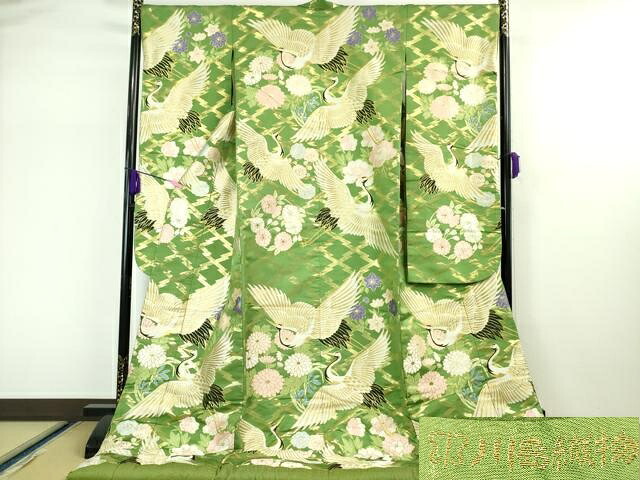 長閑やかさ屋中央局■御前上等 西陣 川島織物 色打掛 和装 御芽出度 御芽出度 花嫁御寮 廟堂挙式 唐織 飛鶴吉祥花文 金糸 珠玉 DZAA5243kh5