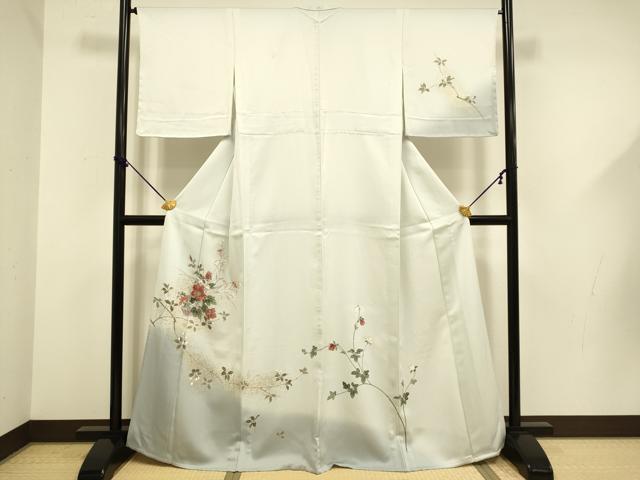 長閑やかさ屋御召しもの▽短い訪問着 単衣 花籠文 暈し染め 金彩 正絹 珠玉 未当てはめる DABF5606du