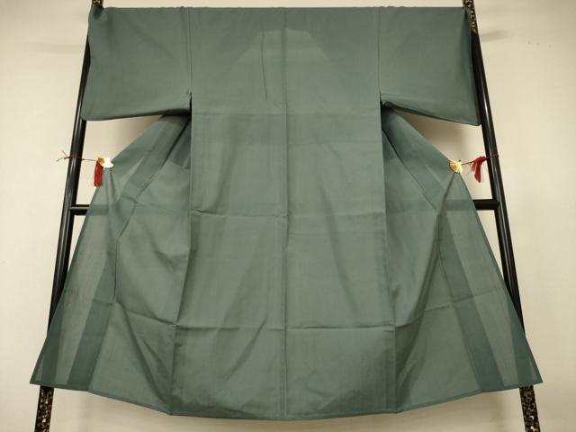 長閑やかさ屋御召しもの＊夏物 成人男性 紗紬 色無地 深川薄墨色 キングサイズ 正絹 珠玉 AABI4710jd