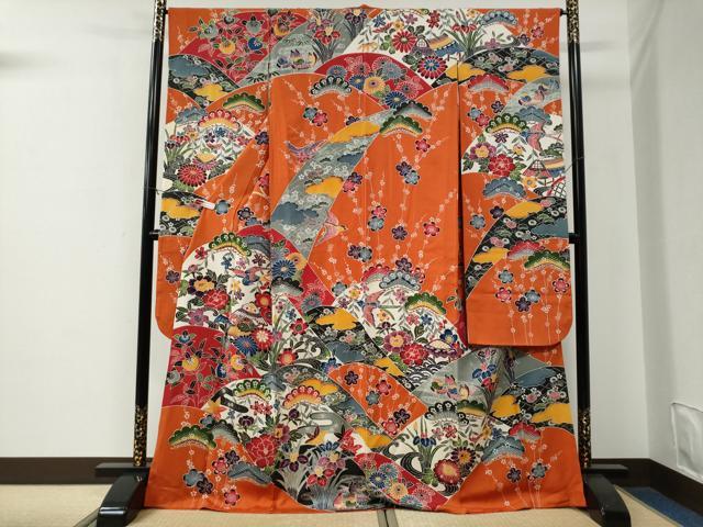 平和屋着物●豪華振袖　紅型　御所解鴛鴦花松文　正絹　逸品　CABE3058yc｜平和屋