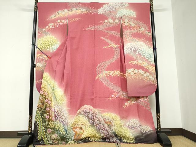 平和屋着物●吉乃一廉　幻の辻が花　振袖　絞り　辻が花　金彩　金通し地　京都きもの友禅扱い　正絹　逸品　DABC2562ud｜平和屋