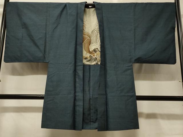 長閑やかさ屋お召しもの＃成人男性 発祥地大島紬 長羽織 透かし彫り柄 正絹 珠玉 CABG8029インチ