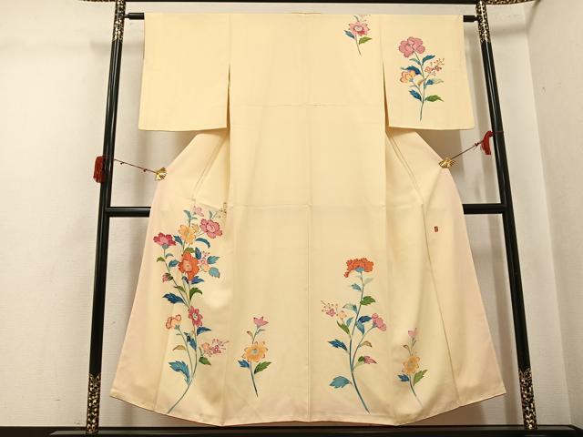 平和屋着物●訪問着　友禅　作家物　草花文　正絹　逸品　AABJ2944ph｜平和屋