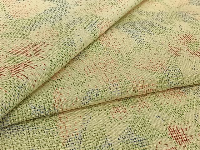 長閑やかさ屋御召しもの▽御前上等な紬 単衣 顕花植物文 正絹 珠玉 AABI7718jh