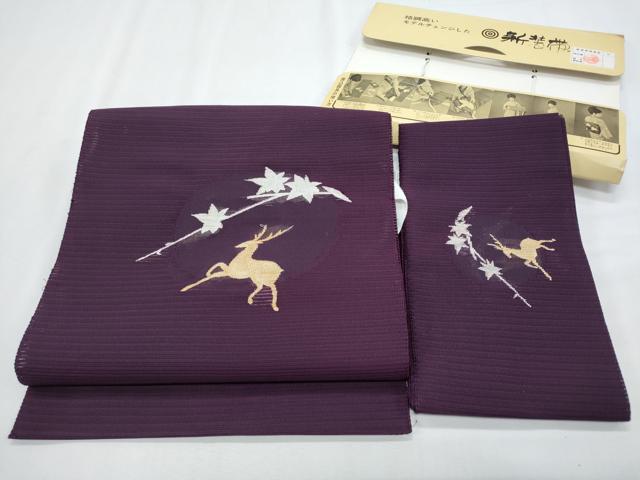 長閑やかさ屋お召しもの＊夏物 つけ帯 絽綴れ 鹿 現ナマ糸 正絹 珠玉 CABH8106fb