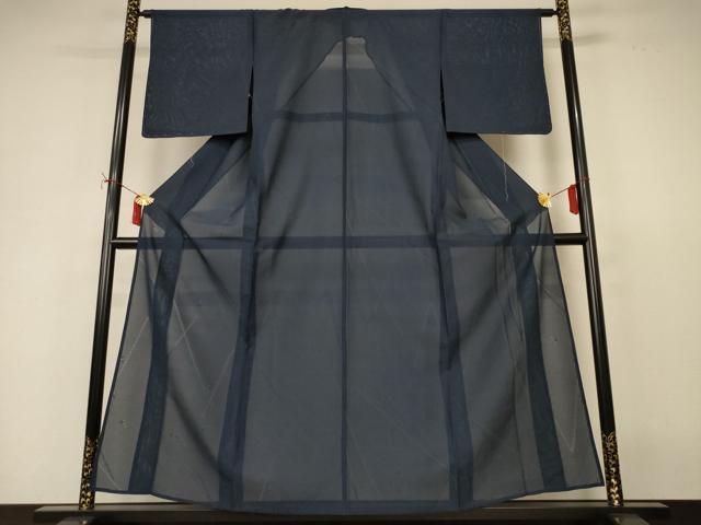 長閑やかさ屋御召しもの＊夏物 色無地 絽 幾何学学紋紗 褐返色 正絹 珠玉 AABI9920jd
