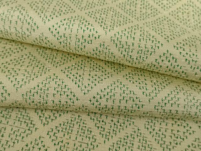 長閑やかさ屋お召しもの▽御前上等な紬 単衣 菱文 正絹 珠玉 AABI7314cs