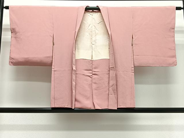 長閑やかさ屋御召しもの＃羽織 赤珊瑚色 正絹 珠玉 CABG3830ua