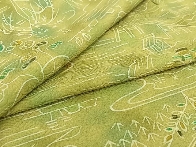 平和屋着物▽上質な小紋　単衣　風景文　正絹　逸品　AABI7074jh｜平和屋 18,200円