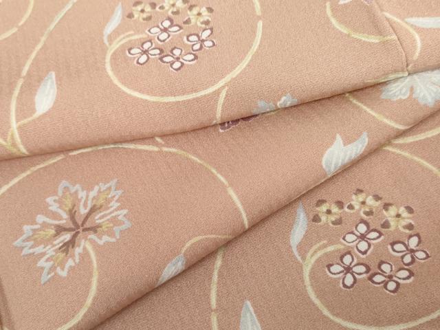 平和屋着物●上質な小紋　花唐草文　正絹　逸品　AABJ8635cs｜平和屋