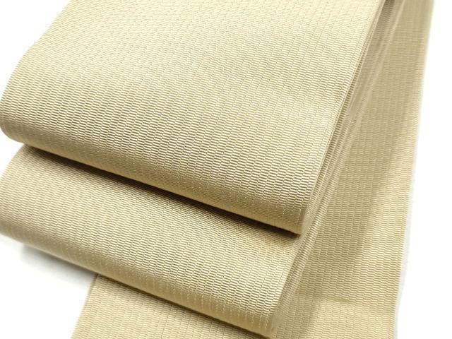 平和屋着物●男性 本場筑前博多織 角帯 色無地 練色 西村織物謹製 証紙付き 正絹 逸品 CABF8444hy|平和屋