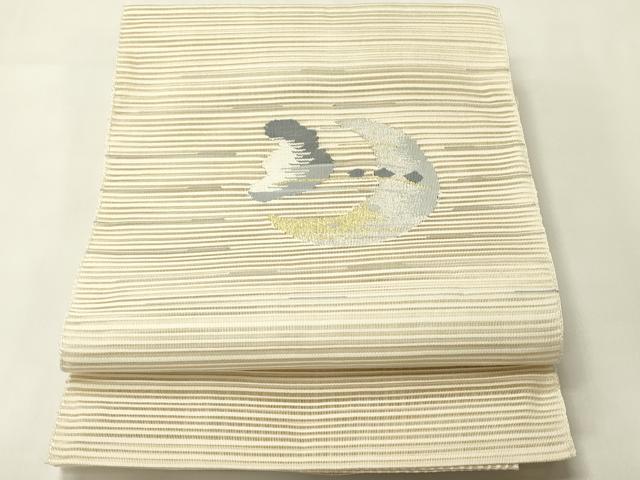 長閑やかさ屋お召しもの＊夏物 八寸名古屋帯 絽綴れ 月 現ナマ糸 正絹 珠玉 CABH5877rv