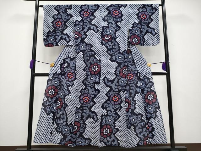 平和屋着物&there4;極上 夏物 浴衣 有松鳴海絞り 草花文 綿 逸品 CYAA3644s5｜平和屋