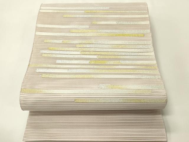 長閑やかさ屋お召しもの＊夏物 八寸名古屋帯 絽綴れ 霞文 現ナマ糸 正絹 珠玉 CABH5879rv