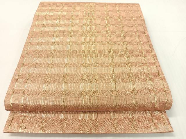 長閑やかさ屋お召しもの●ひなや制作室 くむ・あむ・おる 伊豆蔵明彦 全通柄袋帯 透かし彫り柄 金糸 正絹 珠玉 未当て嵌める CABH4629vp