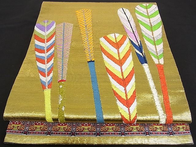 平和屋本店●極上　龍村平蔵製　本袋帯　唐織　大祝矢　金糸　正絹　逸品　3kk1381｜平和屋 81,796円