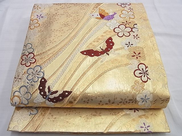 楽天市場】平和屋着物◎六通柄袋帯 唐織 舞蝶花唐草文 黒地 金銀糸