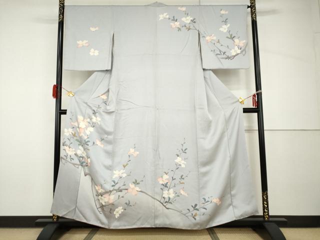 平和屋着物●訪問着　枝花文　暈し染め　正絹　逸品　AABH8870cs｜平和屋