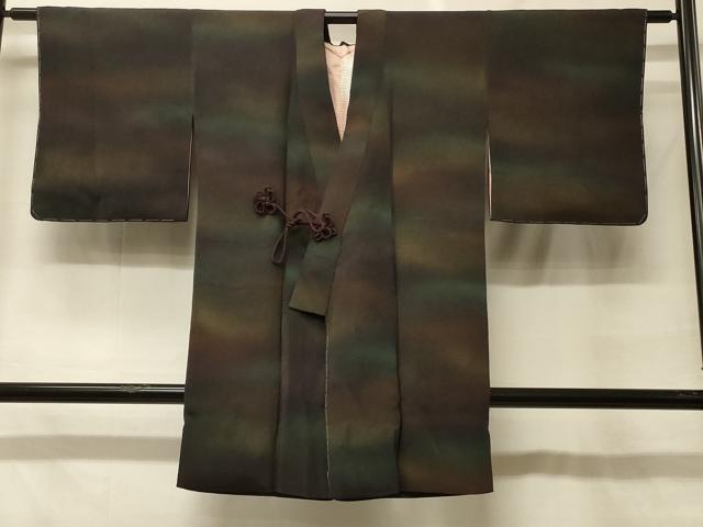 長閑やかさ屋御召しもの＃道中着 霞文 暈し染め 金彩 鬼しぼクレープ ロング丈 正絹 珠玉 未当て嵌める CABF8931インチ