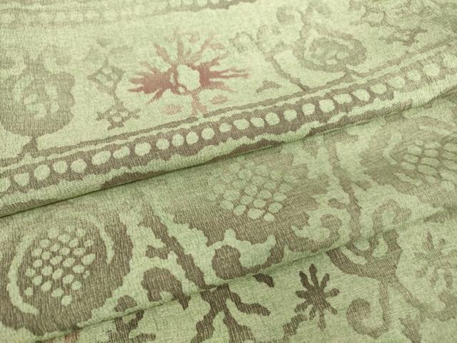 平和屋着物▽上質な小紋　単衣　壁画花文　正絹　逸品　DABE4196az｜平和屋