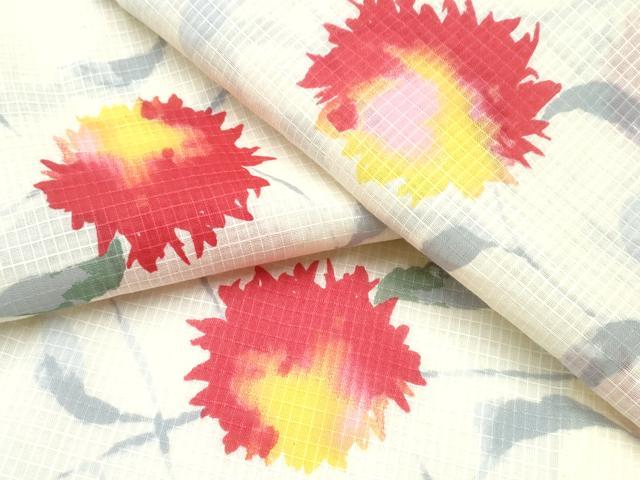 平和屋着物∴夏物 浴衣 綿紅梅 草花文 綿 逸品 CAAW1116ng