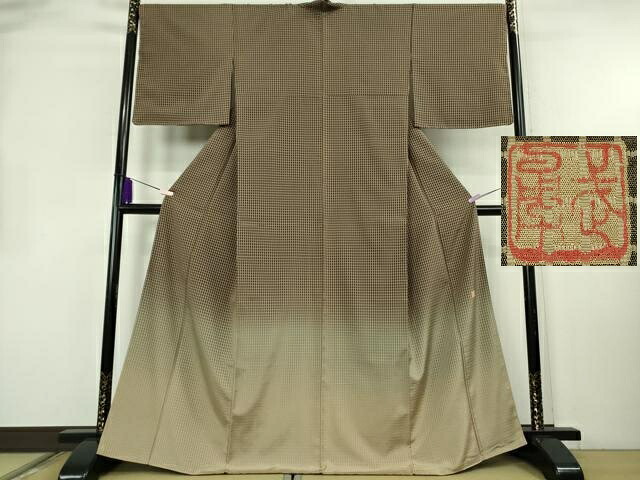 平和屋本店●極上　伝統工芸士　曽根武勇　訪問着　お召地　吉野間道　逸品　DZAB4045kh6｜平和屋