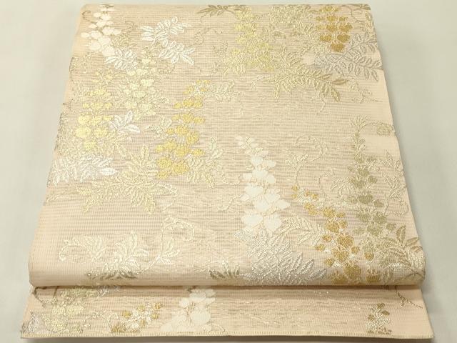 長閑やかさ屋御召しもの＊夏物 全通柄 本袋帯 顕花植物文 現ナマ糸 正絹 珠玉 CABH5875rv