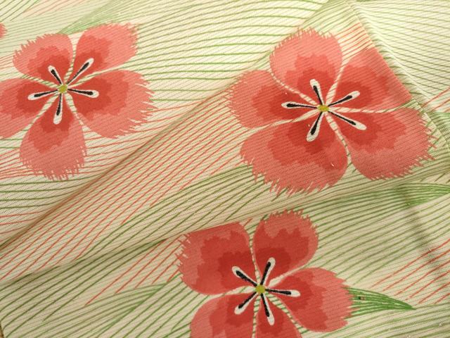 長閑やかさ屋御召しもの＊夏物 小紋 絽 舞花文 正絹 珠玉 AABI9832cs