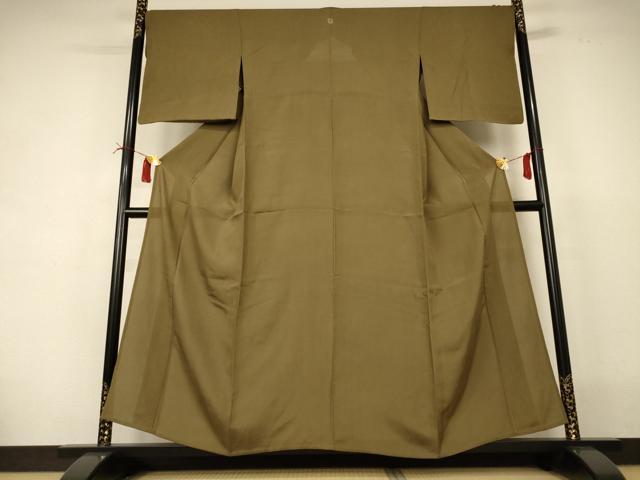 長閑やかさ屋御召しもの＊夏物 色無地 絽 国防色 正絹 珠玉 AABI4747jd