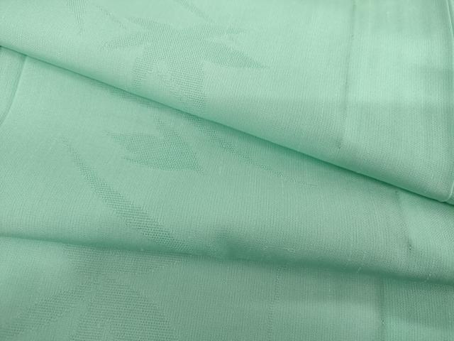 長閑やかさ屋御召しもの＊夏物 色無地 枝葉紋紗 青竹色 正絹 珠玉 AABJ0883cs