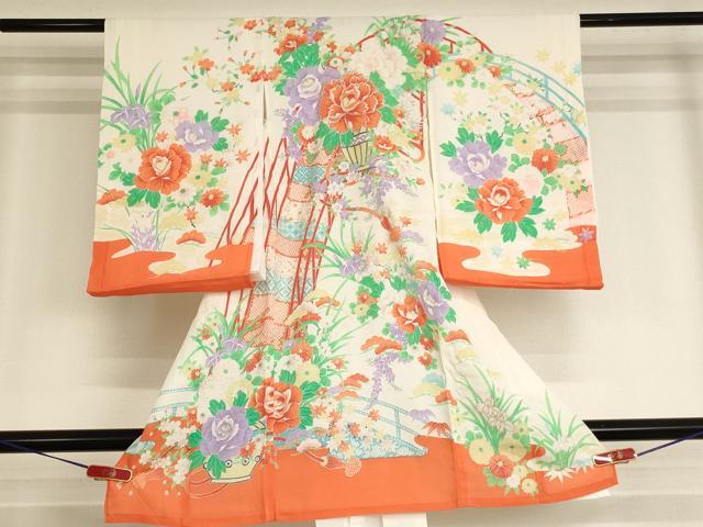 長閑やかさ屋お召しもの[]夏物 お宮参り 御姉さん 祝着 産着 初着 のしめ 絽 刺しゅう 飾花文 銀糸 銀彩 珠玉 AABJ5255ja