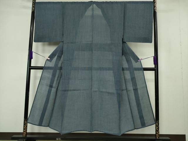 長閑やかさ屋中央局＊御前上等 夏物 成人男性 上布 縞 深縹色×白 京王バス発着場取りまわし 珠玉 未当て嵌める DZAB7200kh6