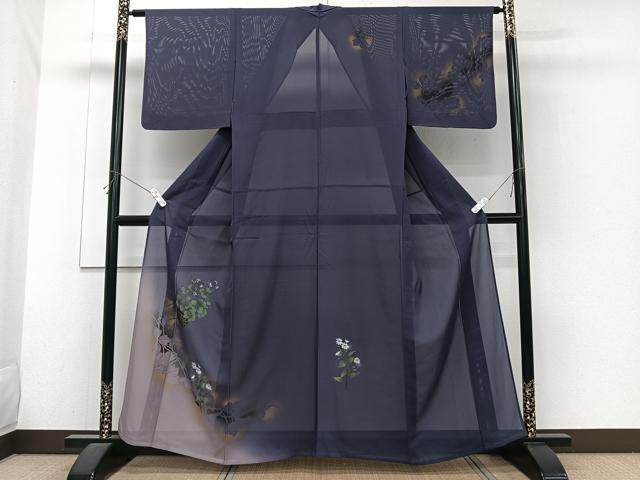 長閑やかさ屋お召しもの＊夏物 短い訪問着 絽 飾花文 金彩 正絹 珠玉 CABH5552xi