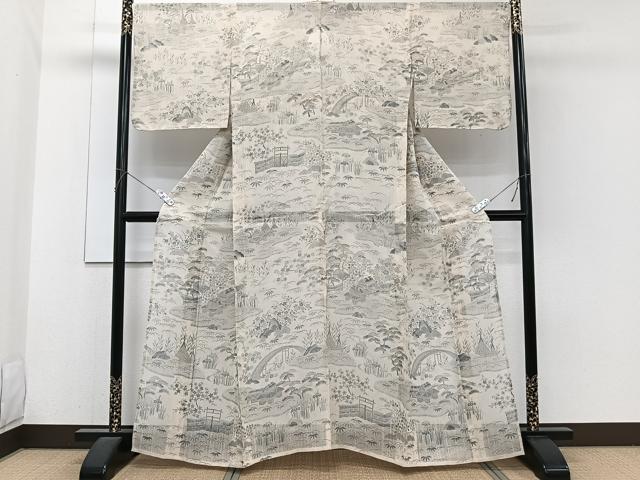 長閑やかさ屋お召しもの＊夏物 短い訪問着 紗紬 見晴らし文 松竹梅 正絹 珠玉 CABH5555xi