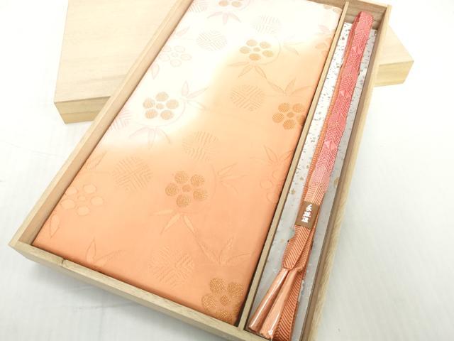 平和屋着物●和装小物　帯締め・帯揚げセット　草花文　笹浪組　金糸　逸品　未使用　DABD8883zzz｜平和屋