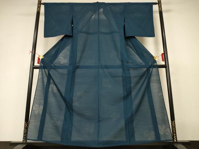 長閑やかさ屋御召しもの＊夏物 色無地 芝花紋紗 褐返色 正絹 珠玉 AABI9927jd
