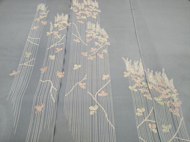 長閑やかさ屋御召しもの＊夏物 付下げ 布切れ 着尺 駒絽 萩 珠玉 未当て嵌める DABD8716zzz