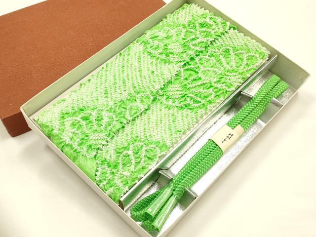 平和屋着物●和装小物　帯締め・帯揚げセット　平組　柄絞り　菊　逸品　未使用　AABJ5964ay｜平和屋