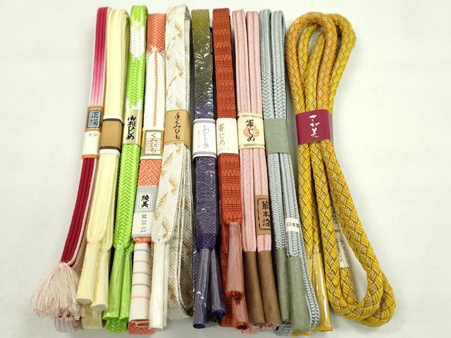 平和屋着物●和装小物 帯締め10本セット 唐組 御岳組 礼装用 草木染 さが美扱い 金糸 逸品 未使用 CABF7288ju