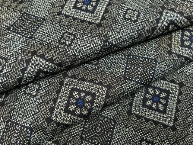 平和屋着物●アンティーク大島　本場大島紬　割込み絣　花菱文　正絹　逸品　AABK4424ph｜平和屋