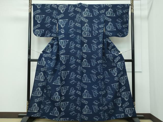 楽天市場】平和屋本店□極上 弓浜絣 単衣 松皮菱 綿 証紙付き 逸品