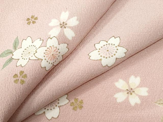 長閑やかさ屋御召しもの●飛び切りな小紋 舞桜文 金彩 正絹 珠玉 CABE2185yc
