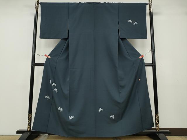 長閑やかさ屋御召しもの●本加賀友禅絵描き 鶴見保次 短い訪問着 蟹 蟹 さが美取りまわし 正絹 珠玉 CABG5263ut